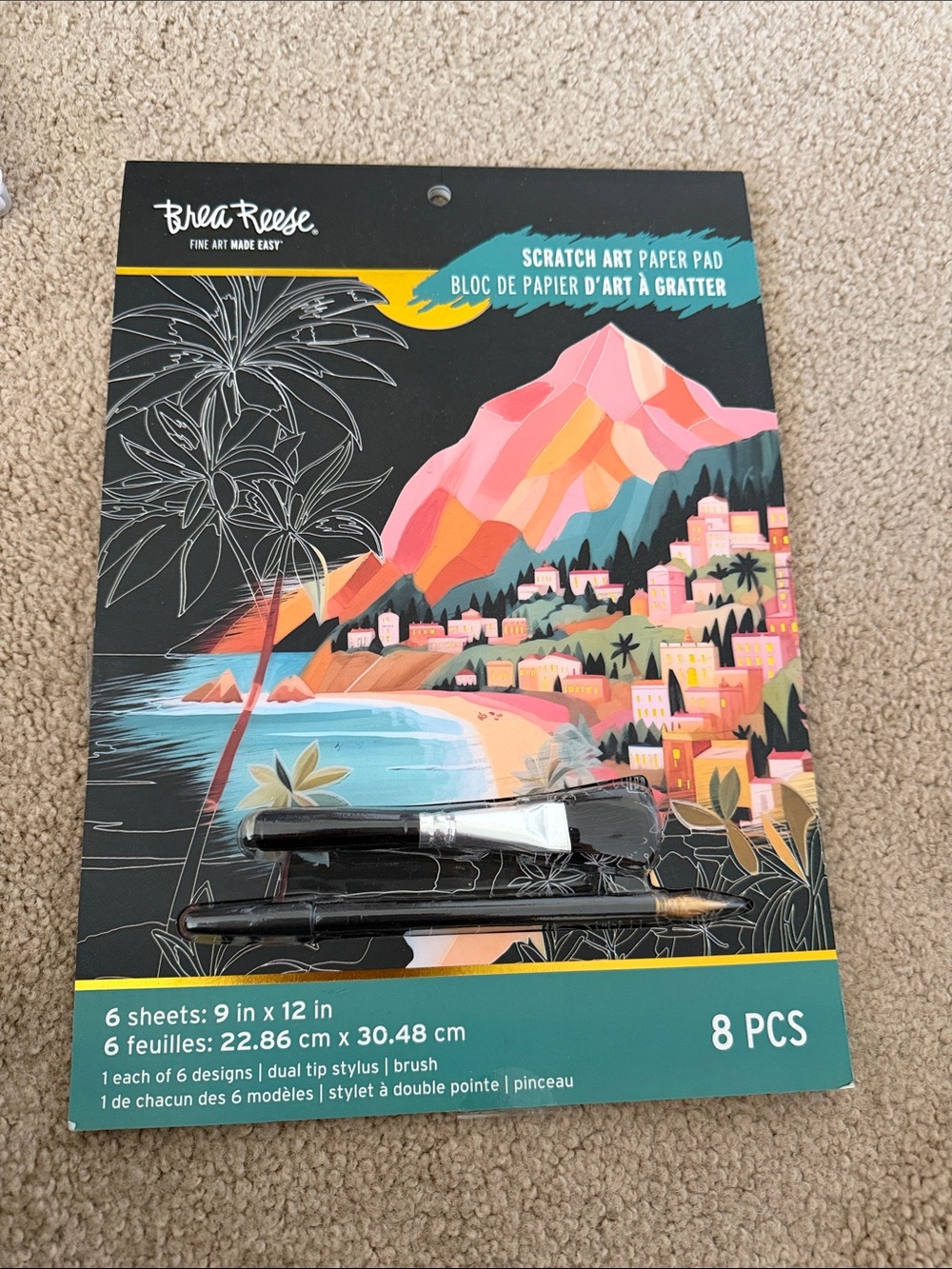 Brea Reese Scratch Art Paper Pad - Tropical Coastal Design
